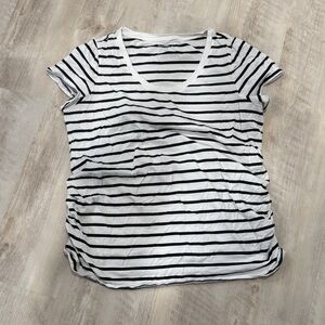 Black and White Striped T-Shirt Maternity